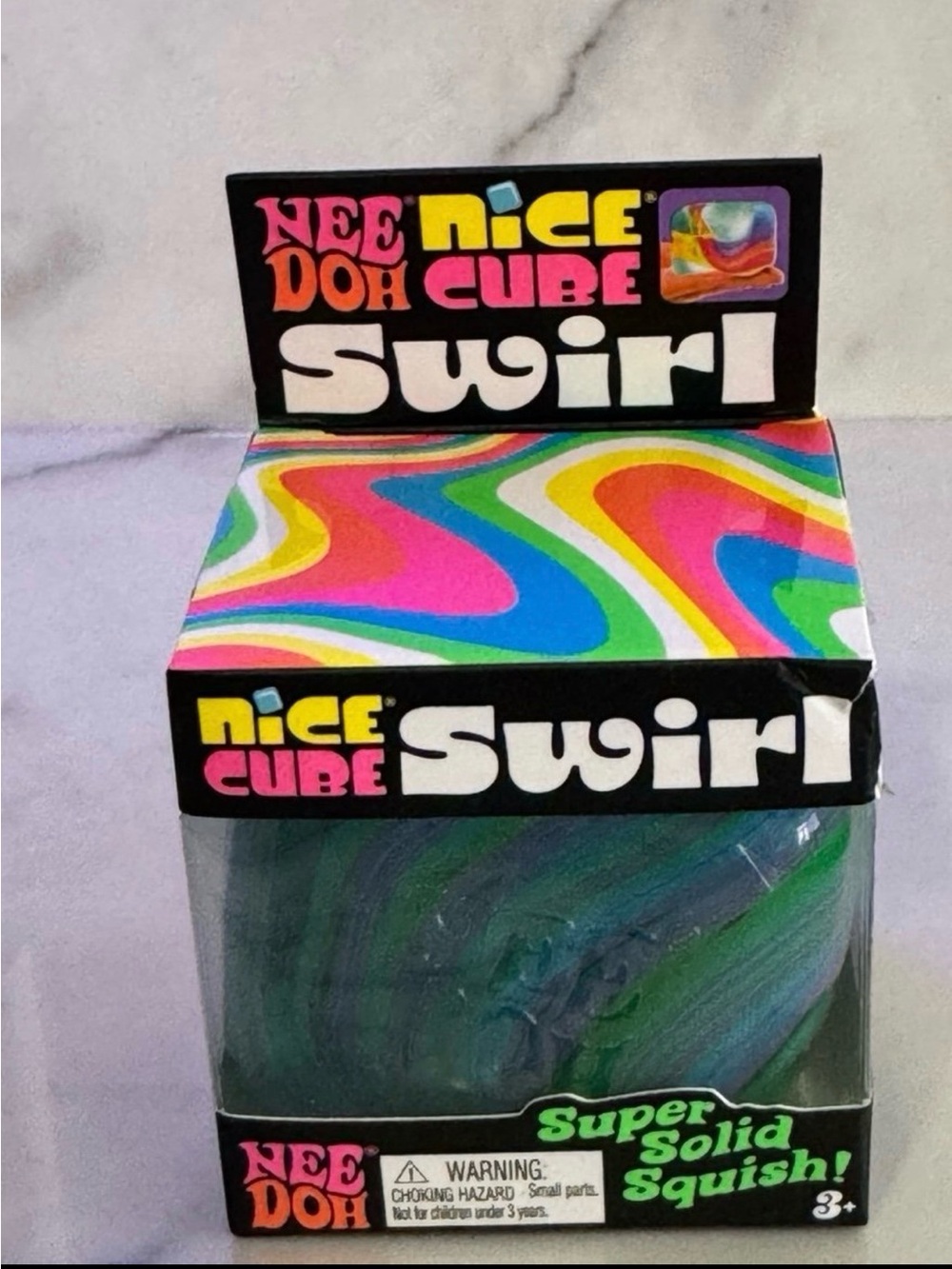 Nee Doh Nice Cube Swirl Super Solid Squish - Multicolor